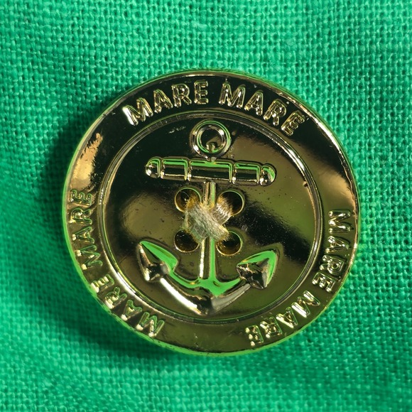 Antropologie Mare Mare Dress Anchor Button Detail Green Womens 1X Linen Blend - Picture 4 of 10